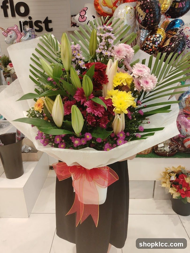 Florist Shop Interior with Flower Arrangement and Balloons