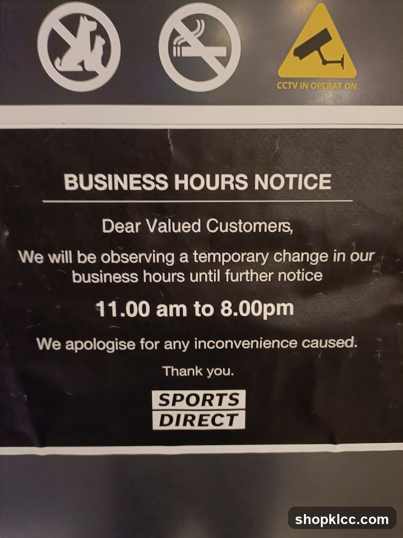 Business Hours Notice