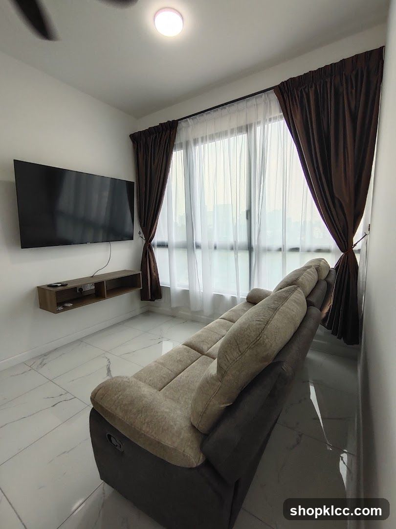 Living Room with Sofa and TV