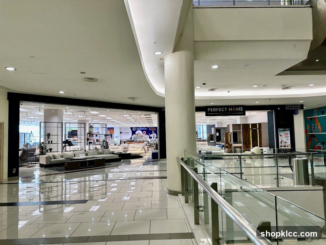 Interior of a furniture store in a mall