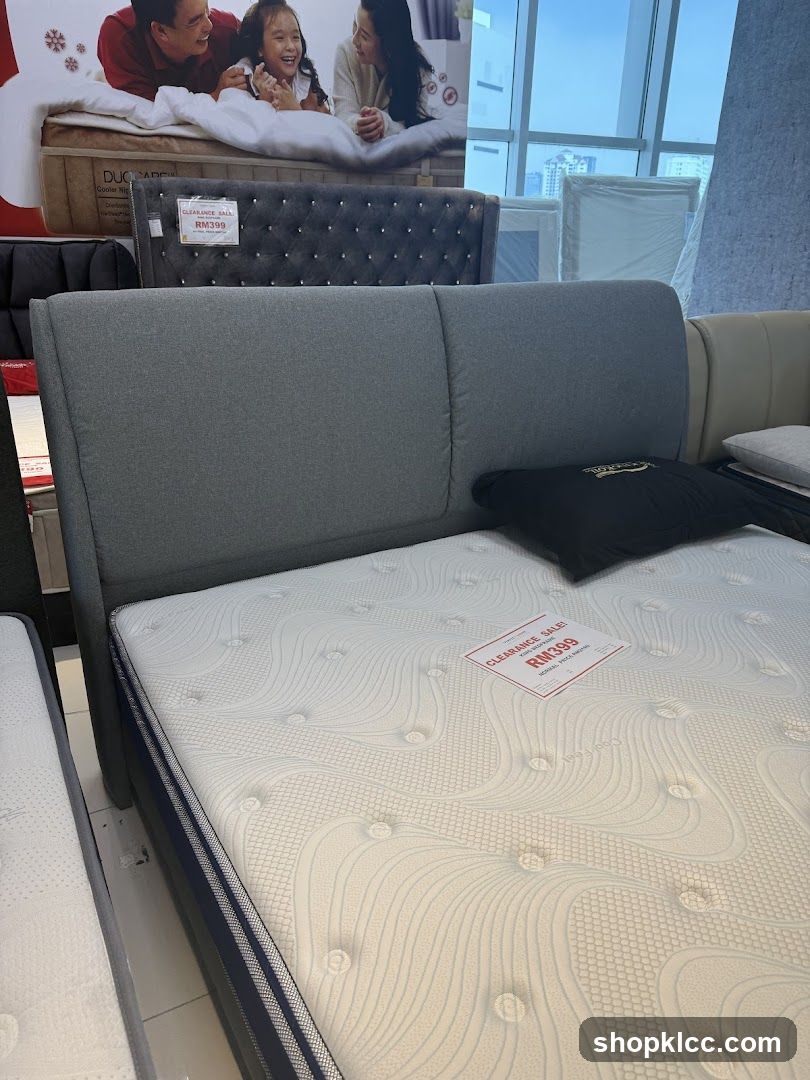 Mattress Display with Clearance Sale Tag