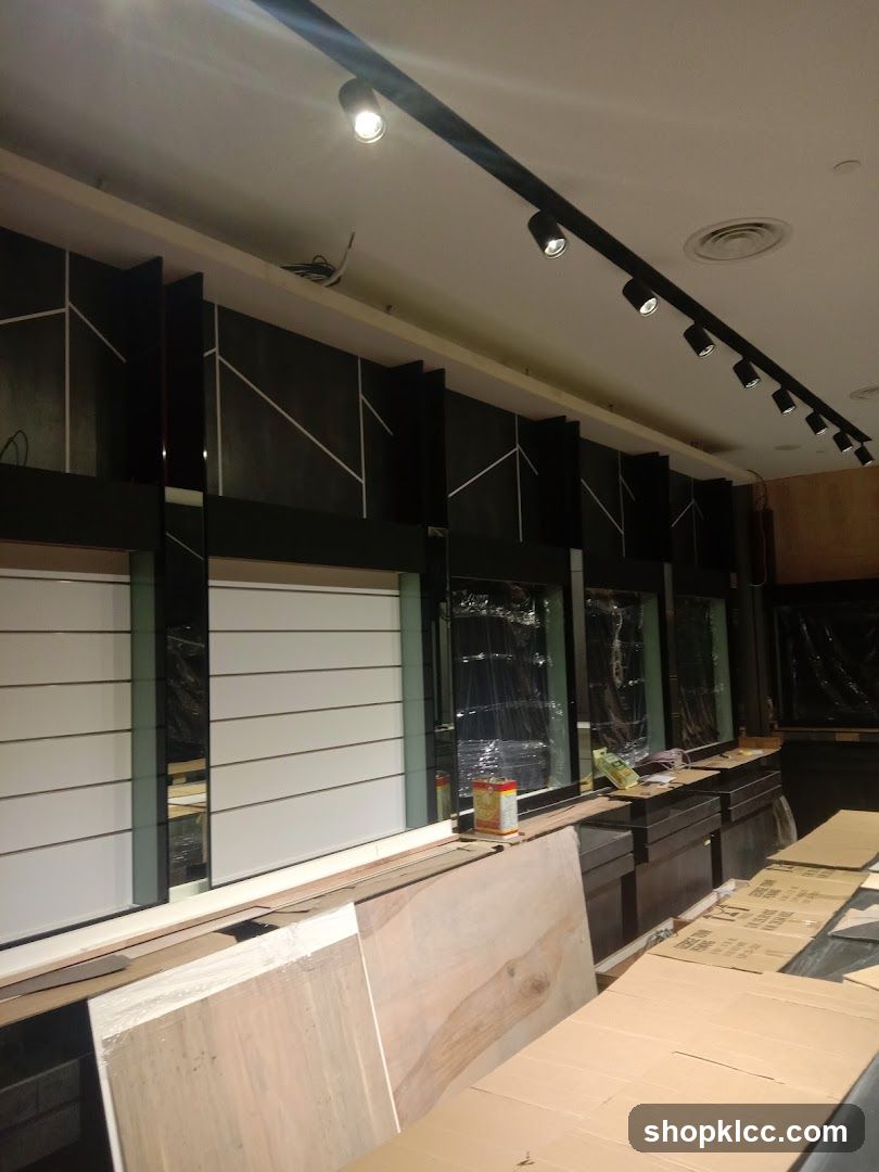 Interior of a store under renovation