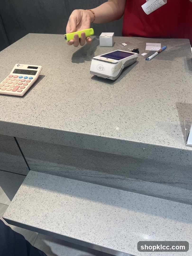 Countertop with Payment Terminal and Calculator
