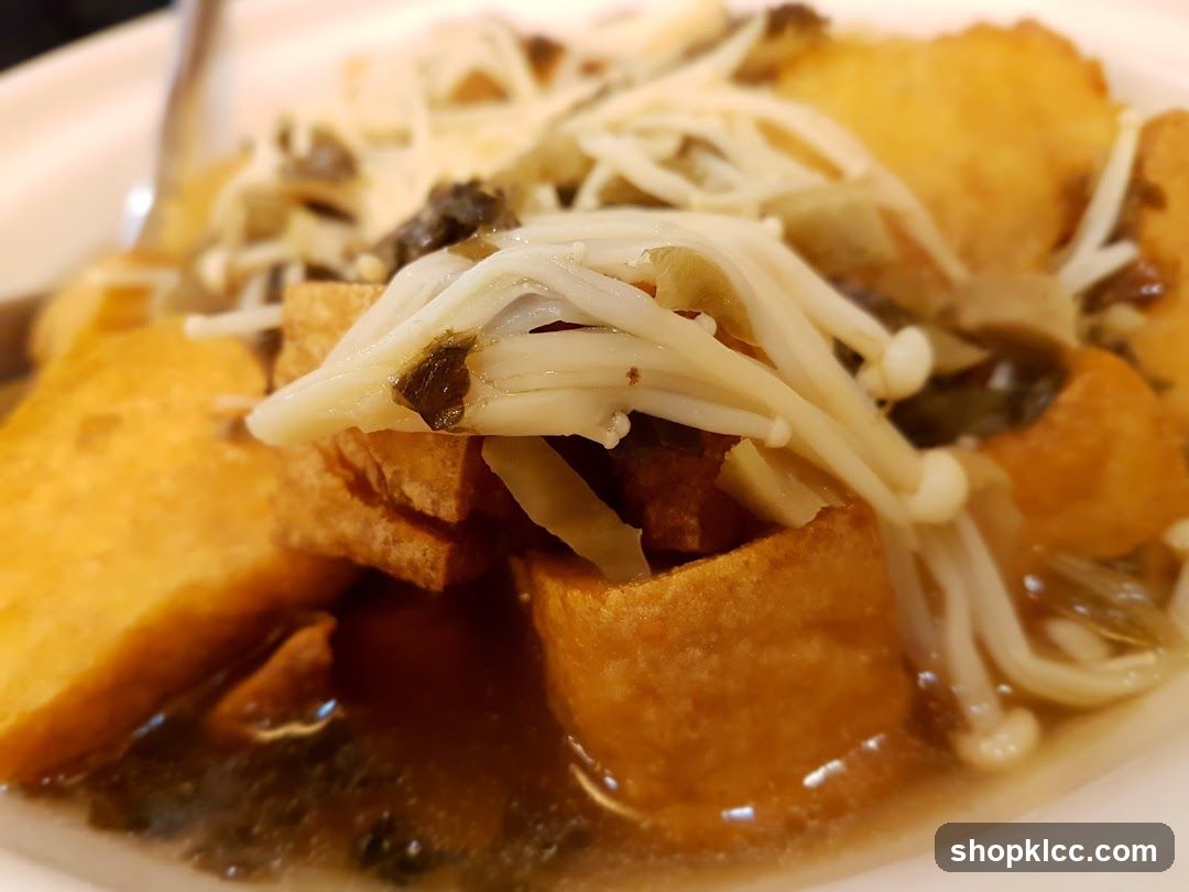 Braised Tofu with Enoki Mushrooms
