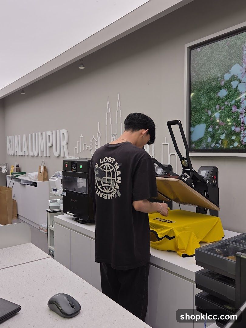 T-shirt printing in progress