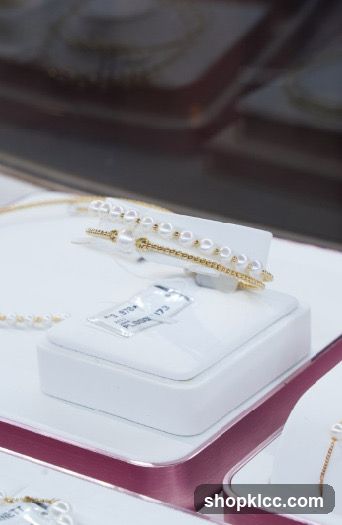 Pearl Bracelets in Display Case
