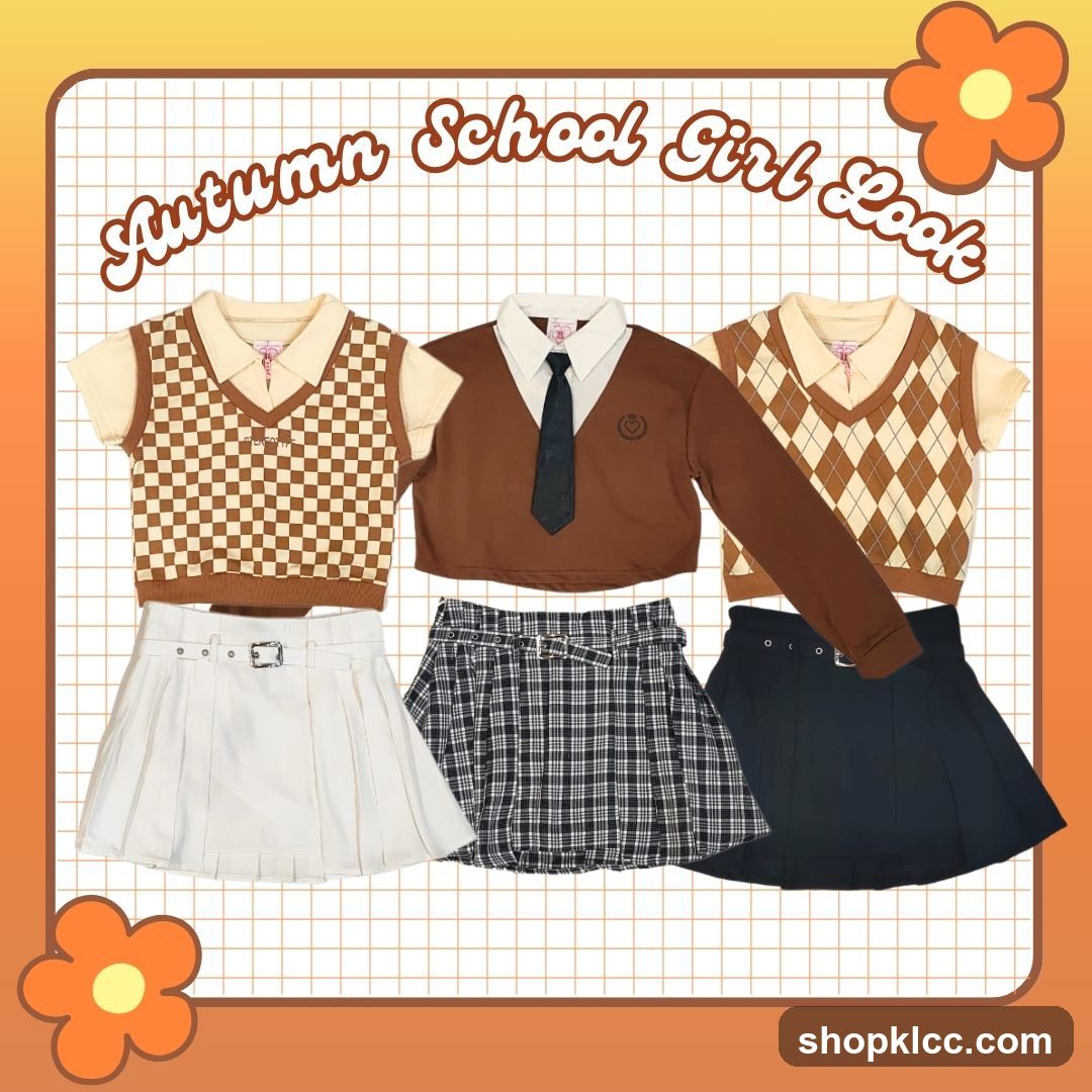 Autumn School Girl Look Outfits