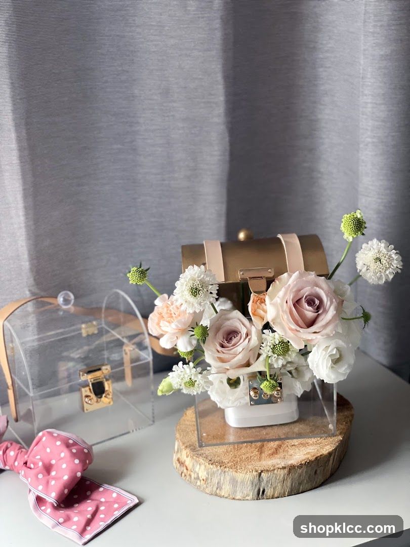 Floral Arrangement in a Treasure Chest Box