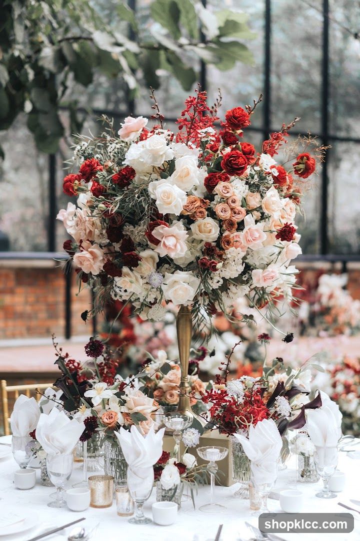 Elegant Floral Centerpiece on a Set Table