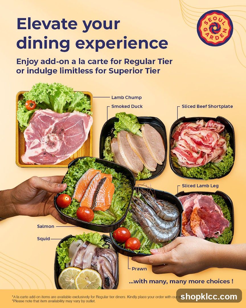 Seoul Garden Add-on Menu