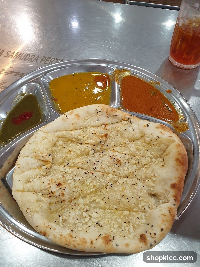 Garlic Naan with Curries
