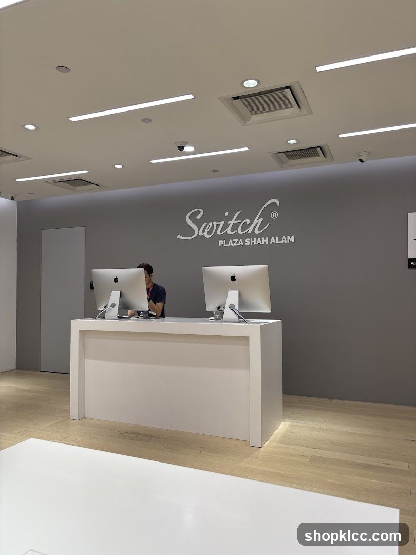 Store interior with reception desk