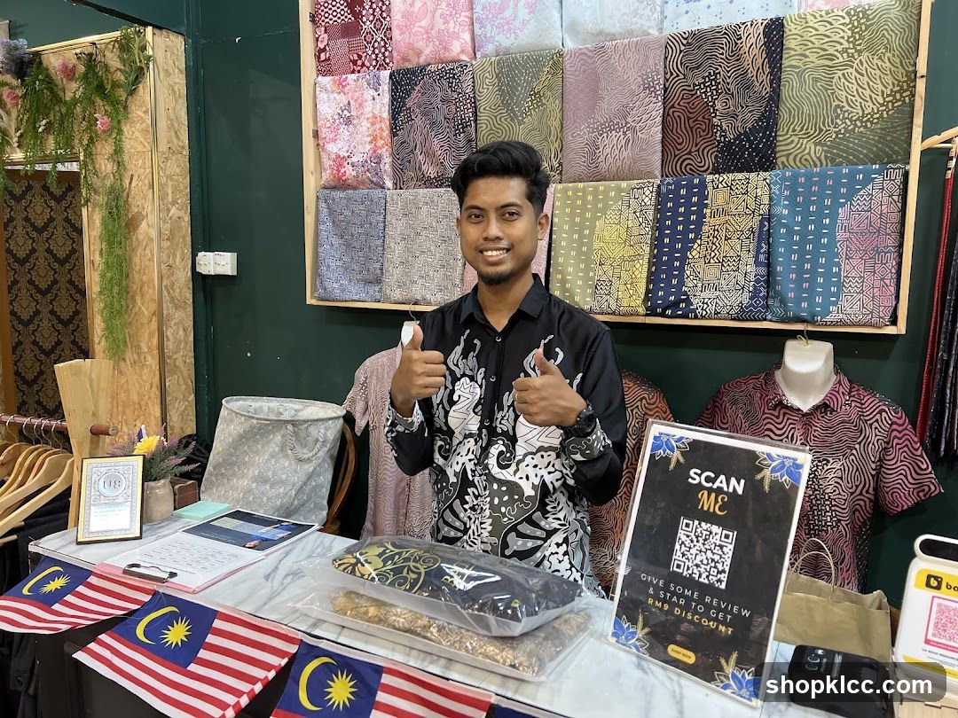 Man at a Fabric Stall