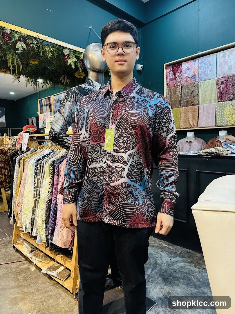 Man in a patterned shirt