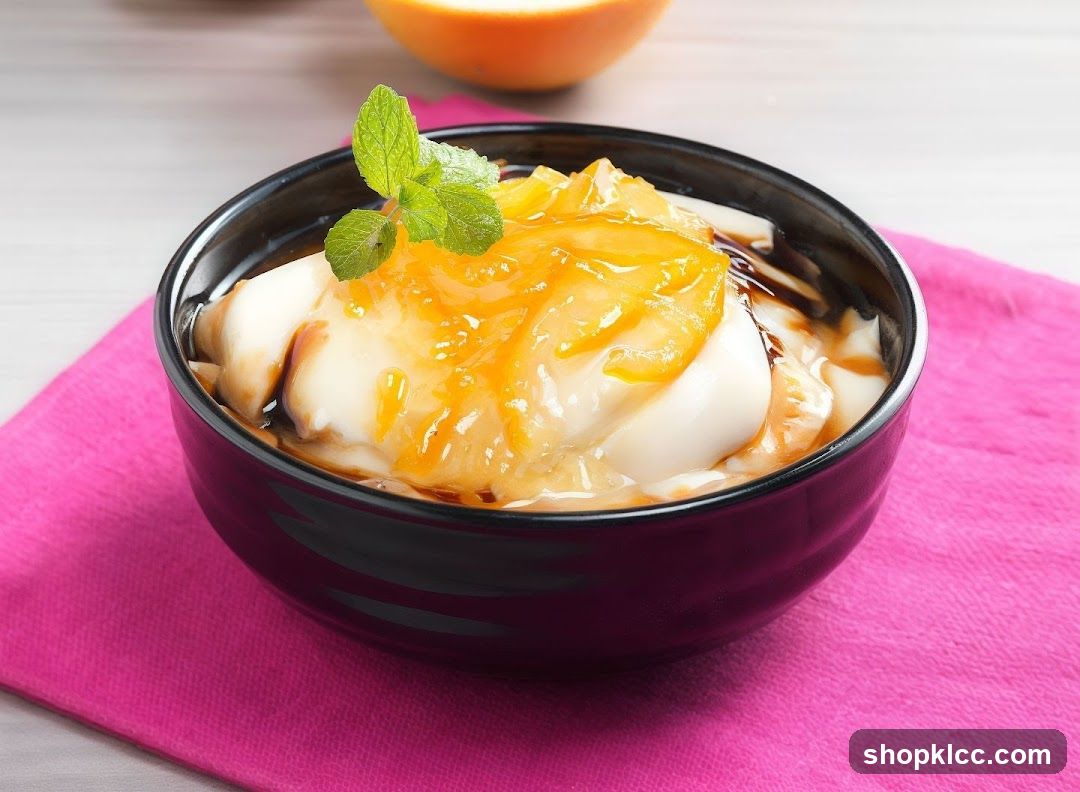Dessert with Orange Topping