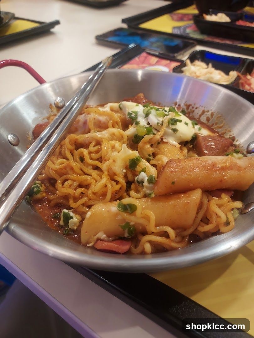 Korean Instant Noodles with Tteokbokki and Sausage