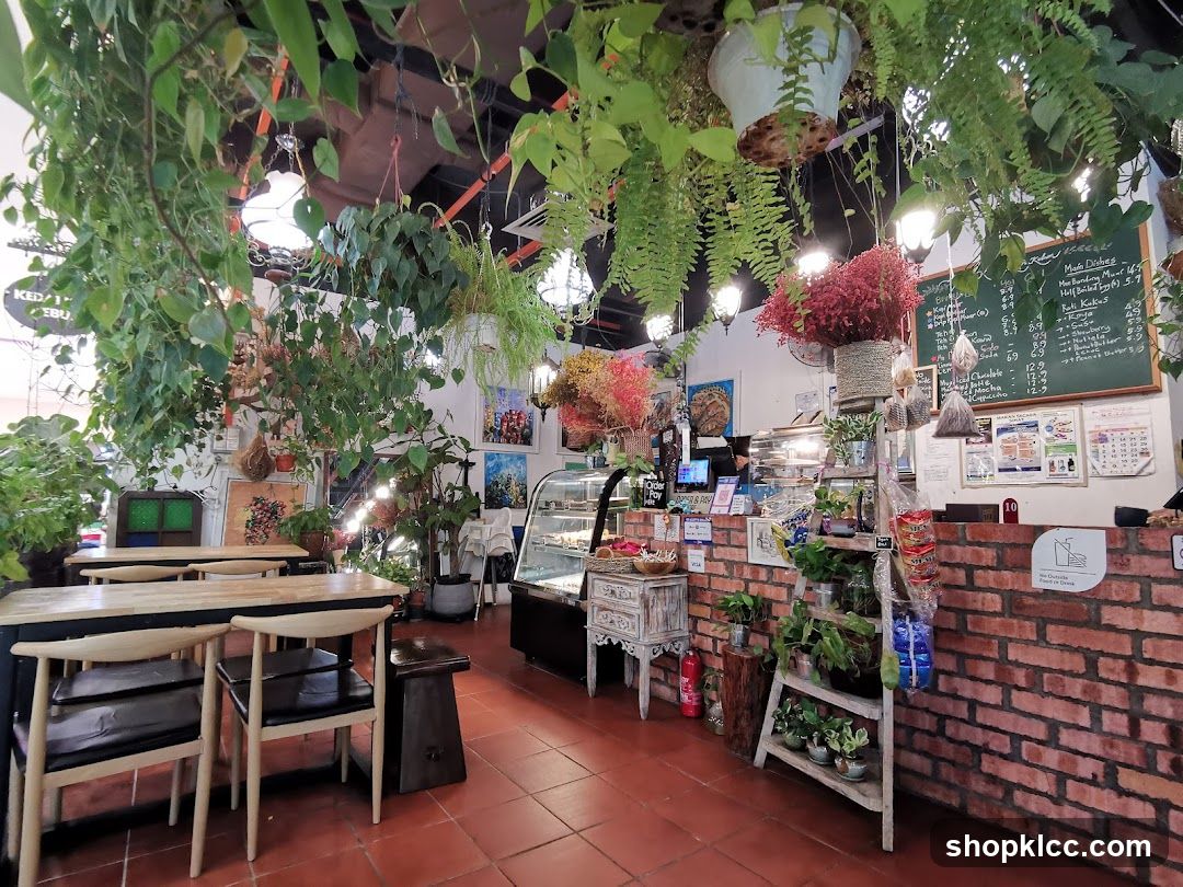 Cafe Interior with Plants