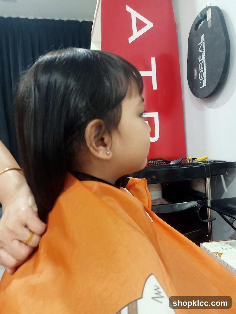 Child getting a haircut