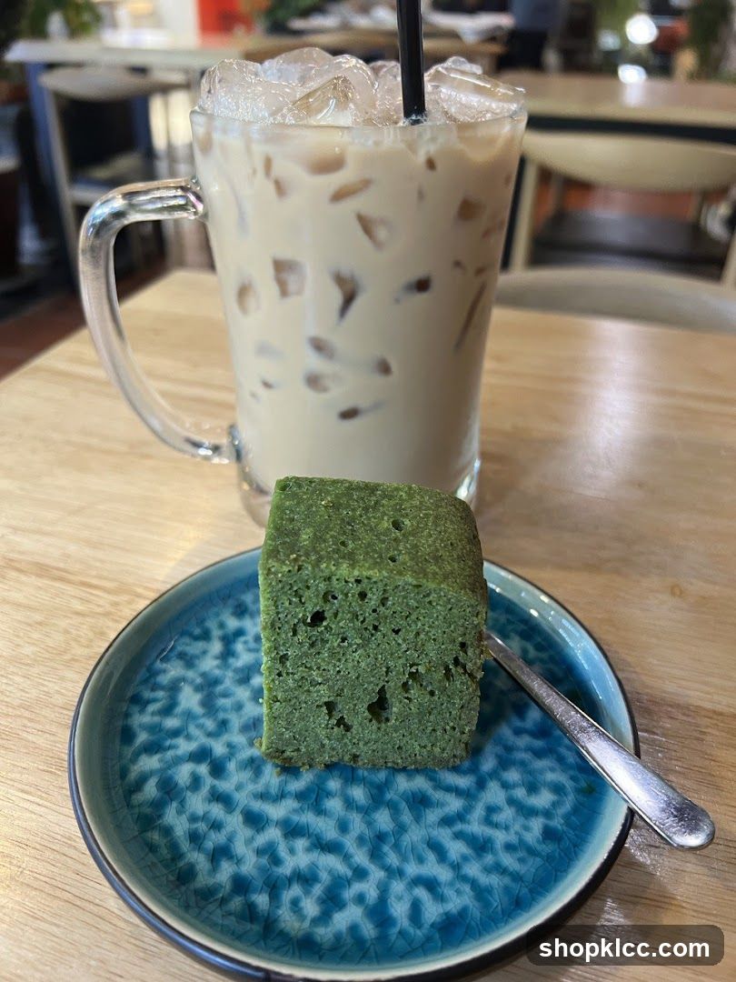 Iced Coffee and Matcha Cake