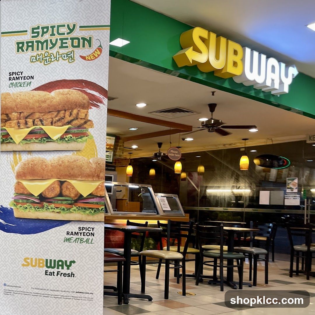 Subway Restaurant Interior and Advertisement