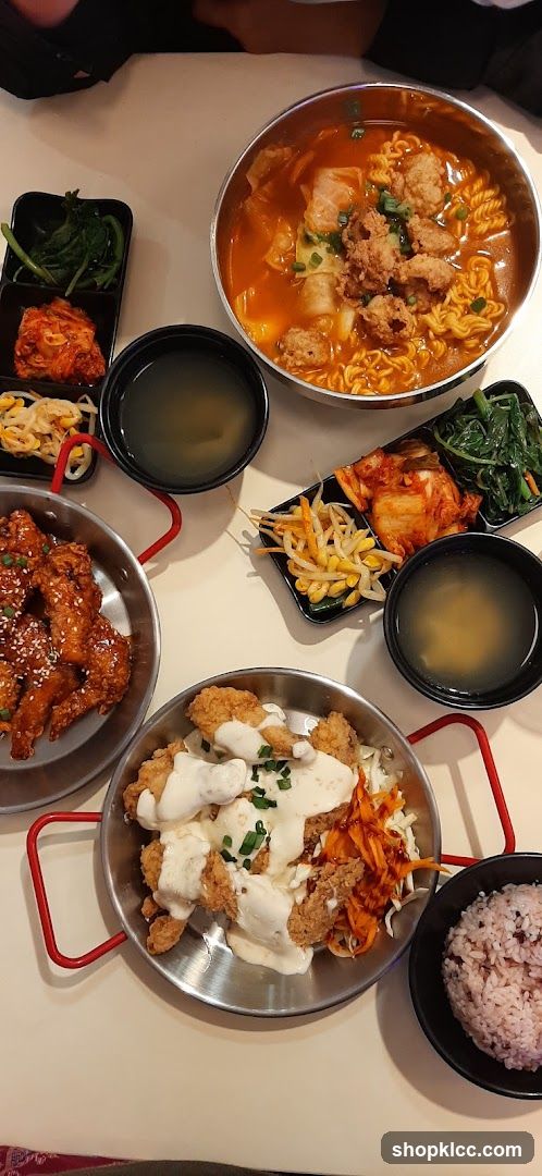 Korean Fried Chicken and Noodle Soup