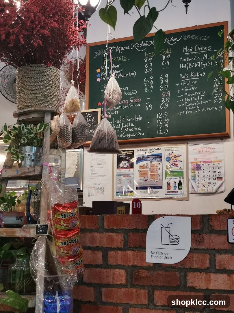 Cafe Menu and Decor