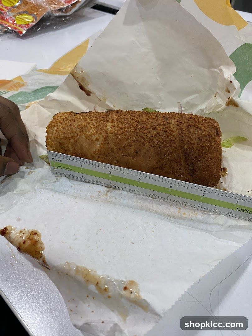 Sub sandwich being measured