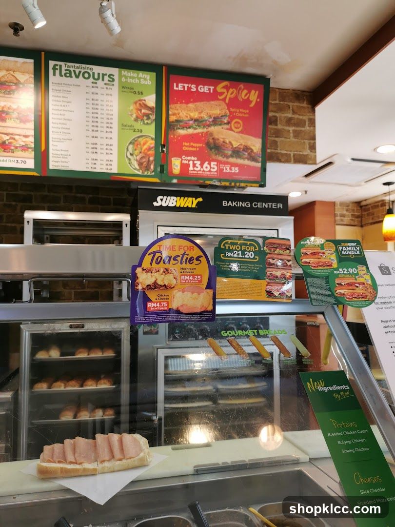 Subway Menu and Food Display
