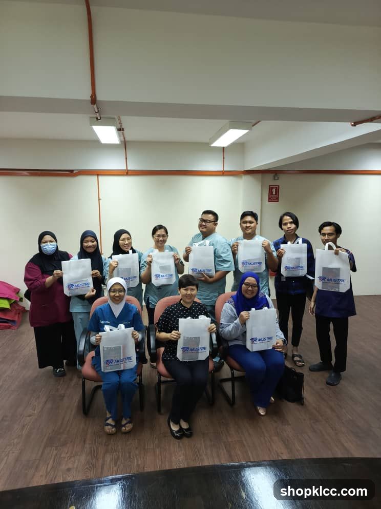 Group of people holding bags