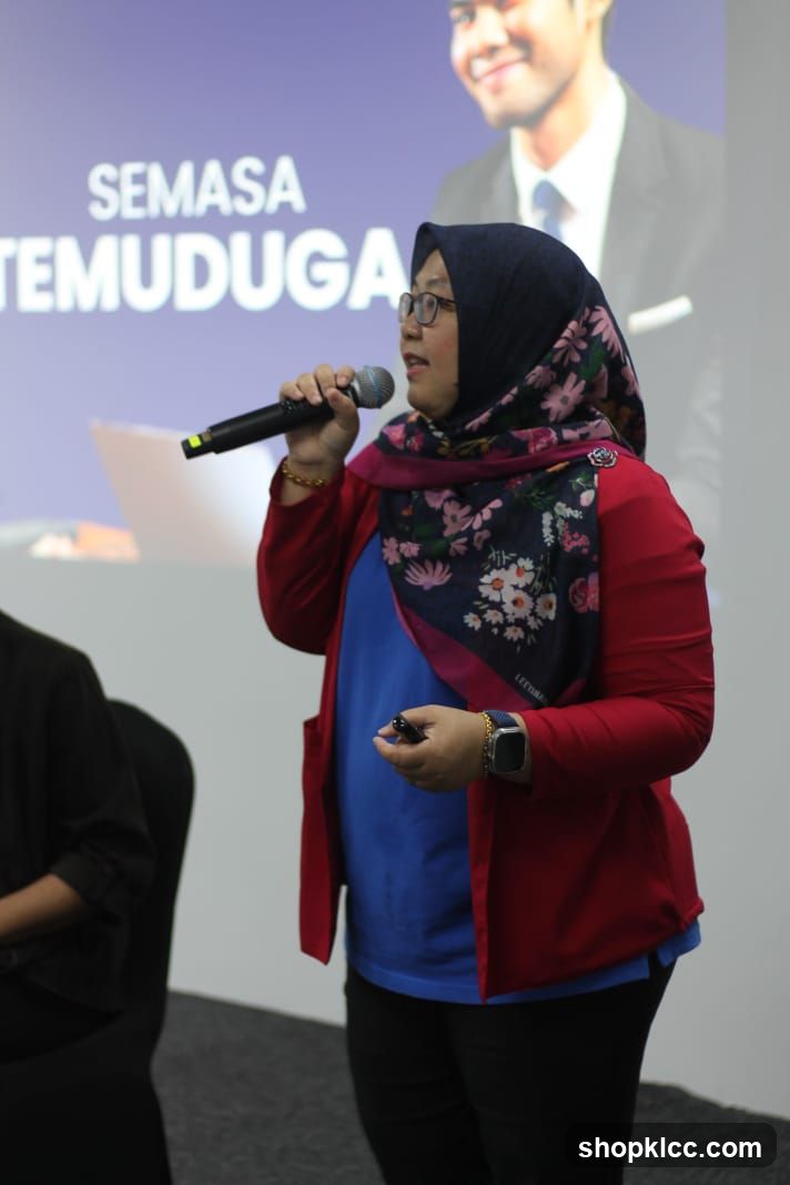Woman speaking at a podium