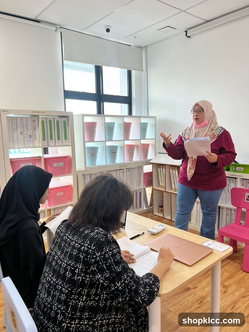 Classroom setting with teacher and students