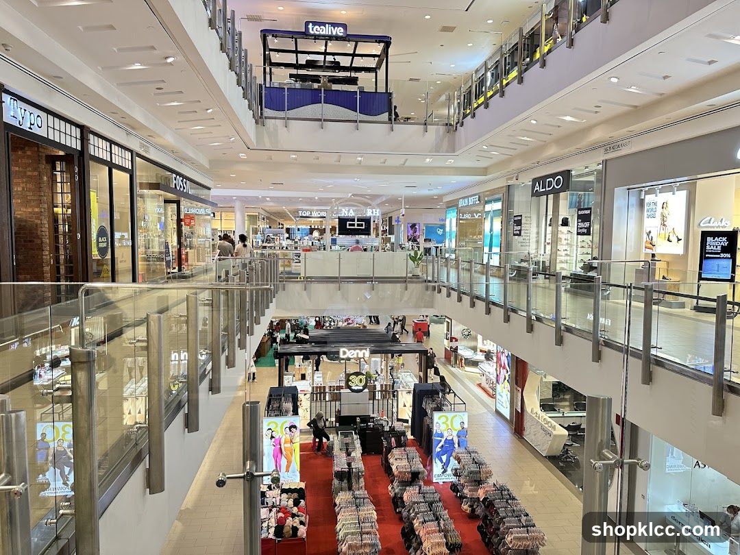 Multi-level shopping mall interior