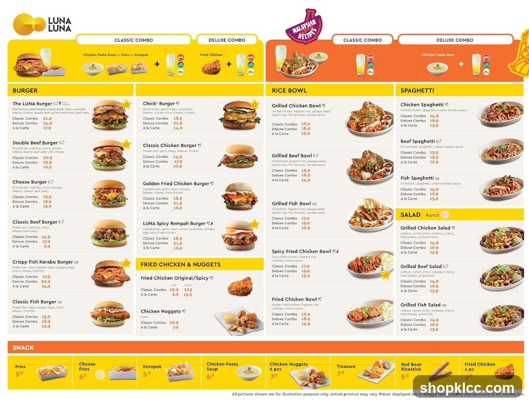 LUNA LUNA Menu