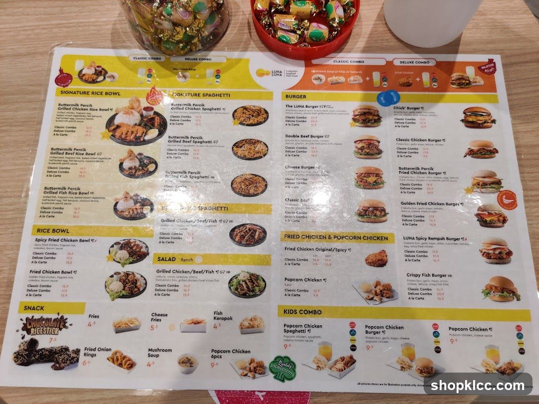 LUNA Malaysian Fast Food Menu