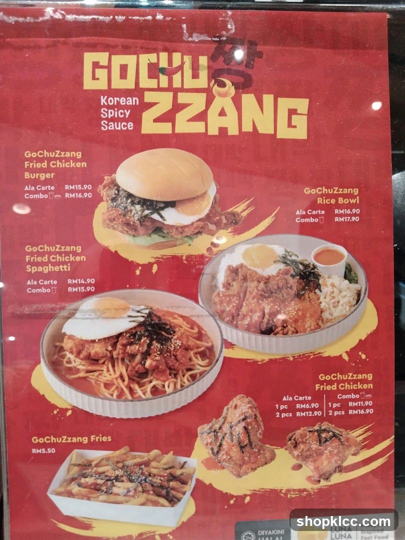 GoChuZzang Korean Spicy Sauce Menu