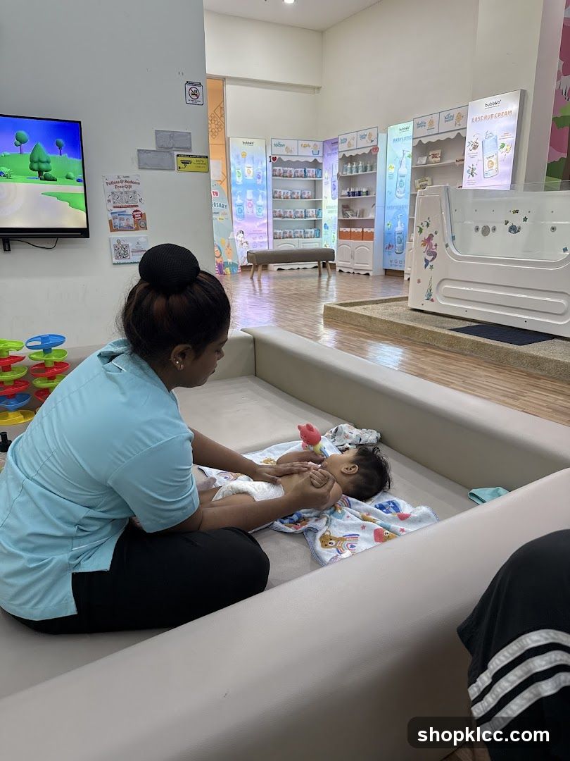 Baby massage session