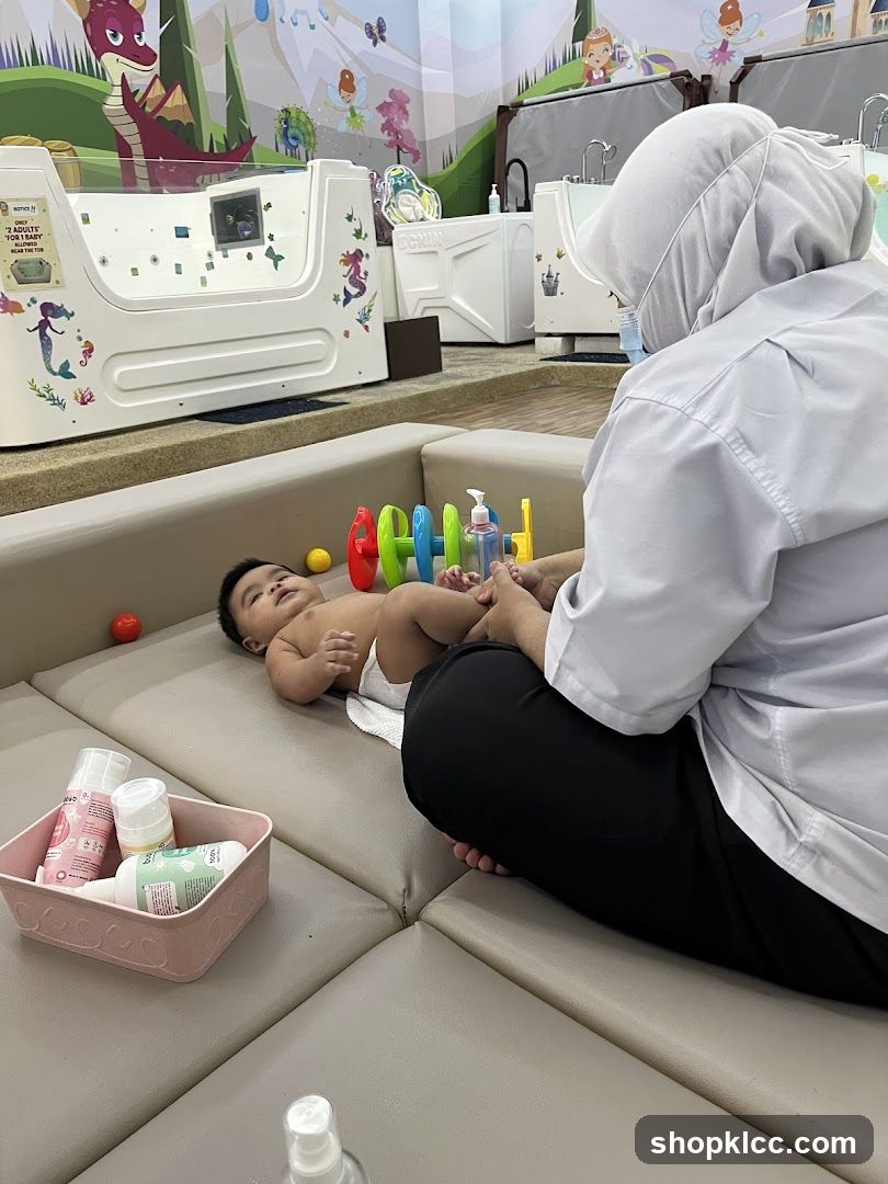 Baby massage session