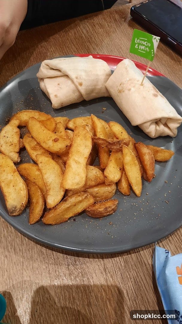 Wraps and Potato Wedges