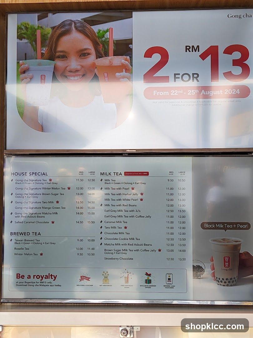 Gong Cha Menu