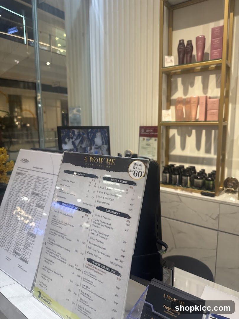 A-WOW-ME Hair Salon Menu