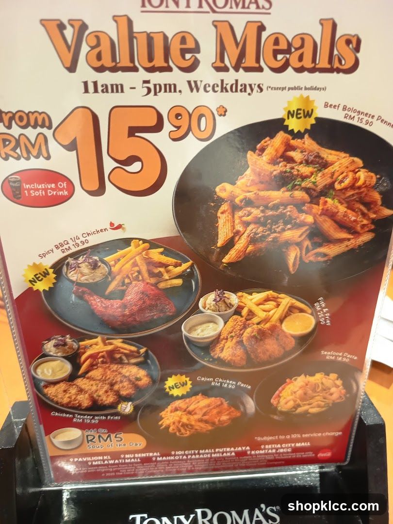 Tony Roma's Value Meals
