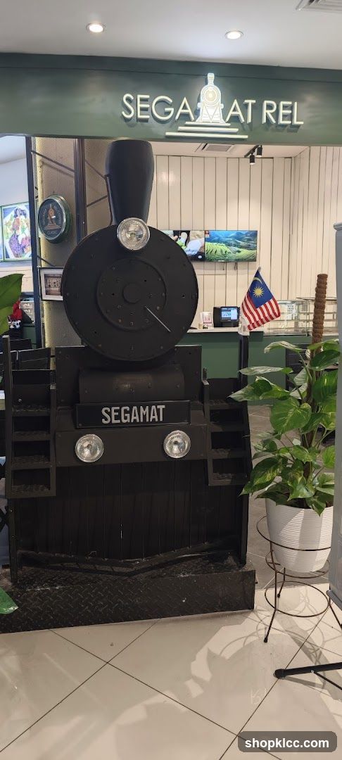 Train-themed restaurant entrance