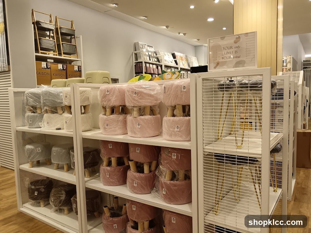 Store Interior with Stools and Shelving