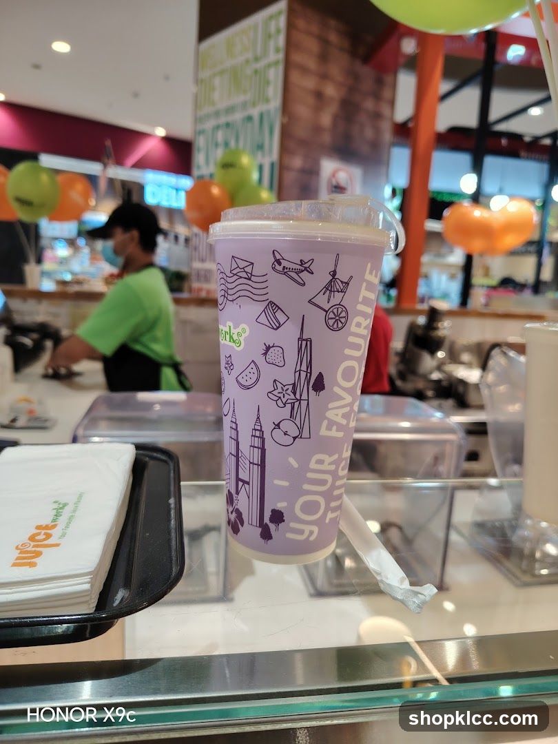 Juice cup with illustrations