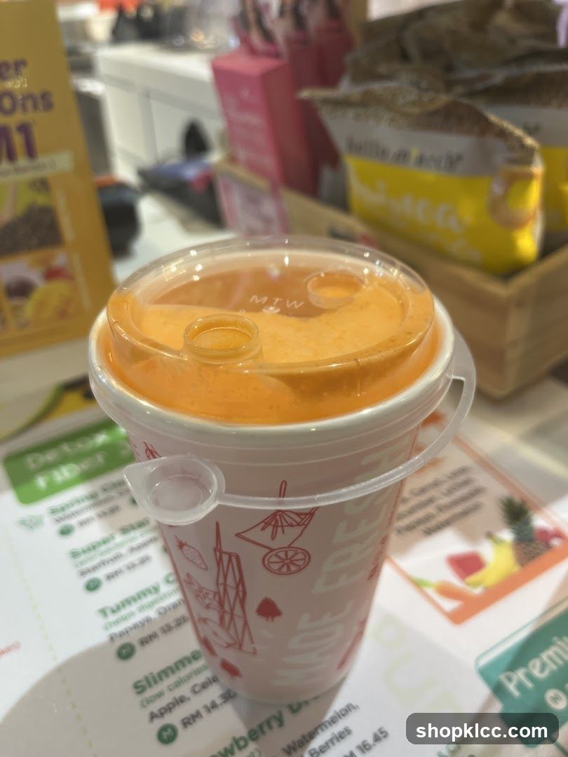 Juice Cup and Menu