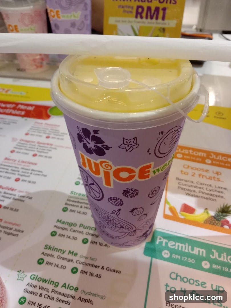 Juice Cup and Menu