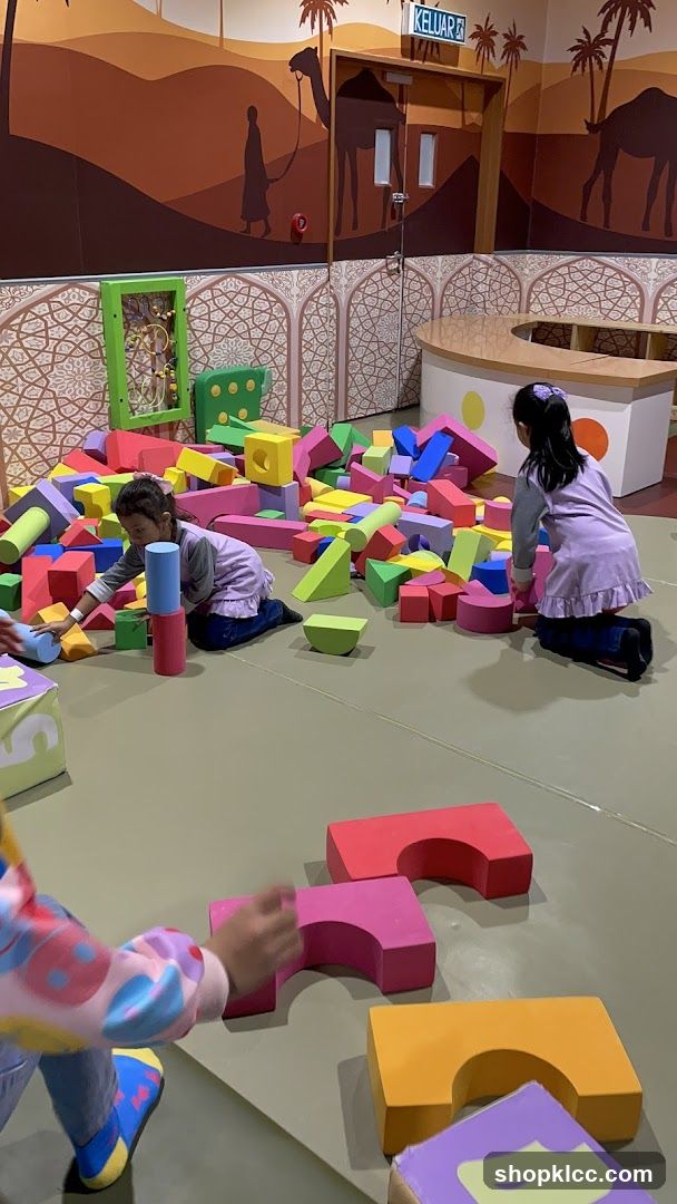 Children Playing with Foam Blocks