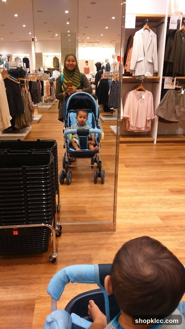 Woman and baby in a store
