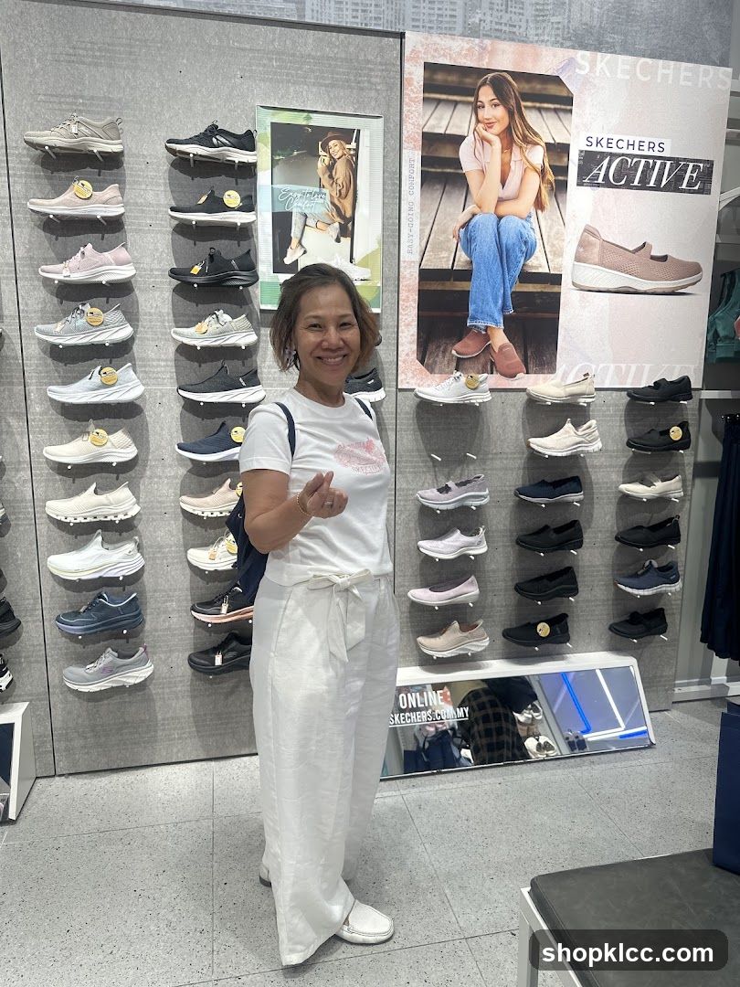 Woman Posing in a Skechers Store