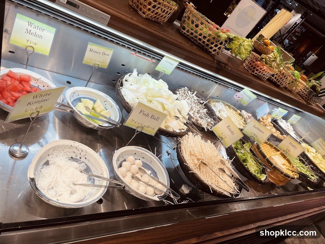 Buffet Display with Various Food Items